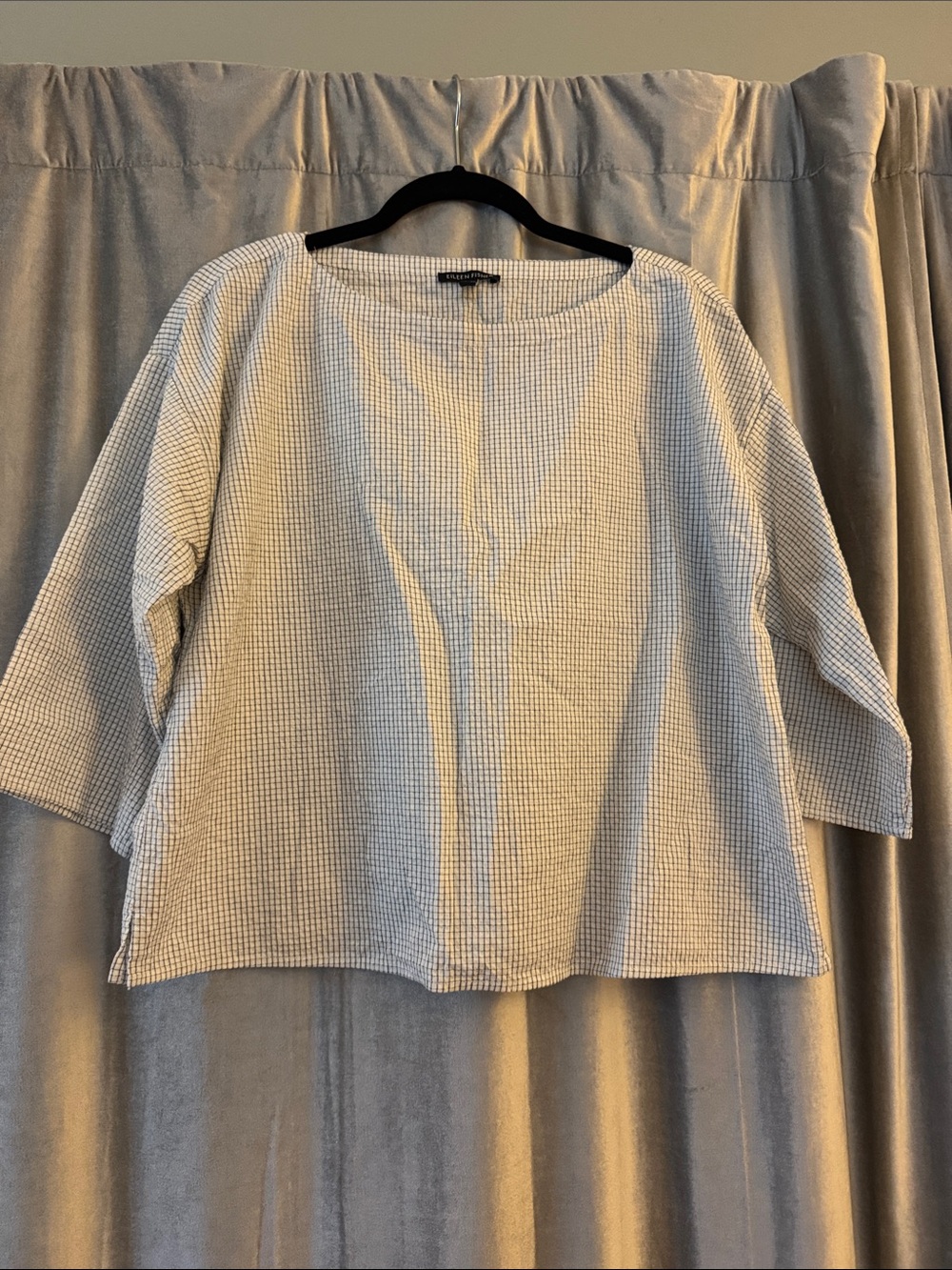 Eileen Fisher Black and White Check Tunic